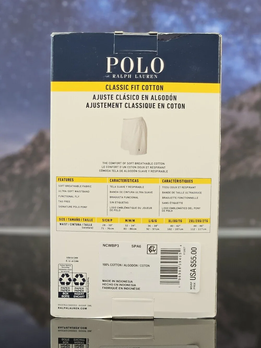 Polo Ralph Lauren Woven Boxers Classic Fit Cotton Plaid Men 3 Pairs Underwear